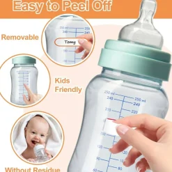 136 Pcs Waterproof Name Labels for Kids, Dishwasher Safe Self-Laminating Stickers, Washable Personalized Name Labels for Daycare, Preschool and School Supplies, Baby Bottles, Sippy Cups, Lunch Boxes and Water Bottles