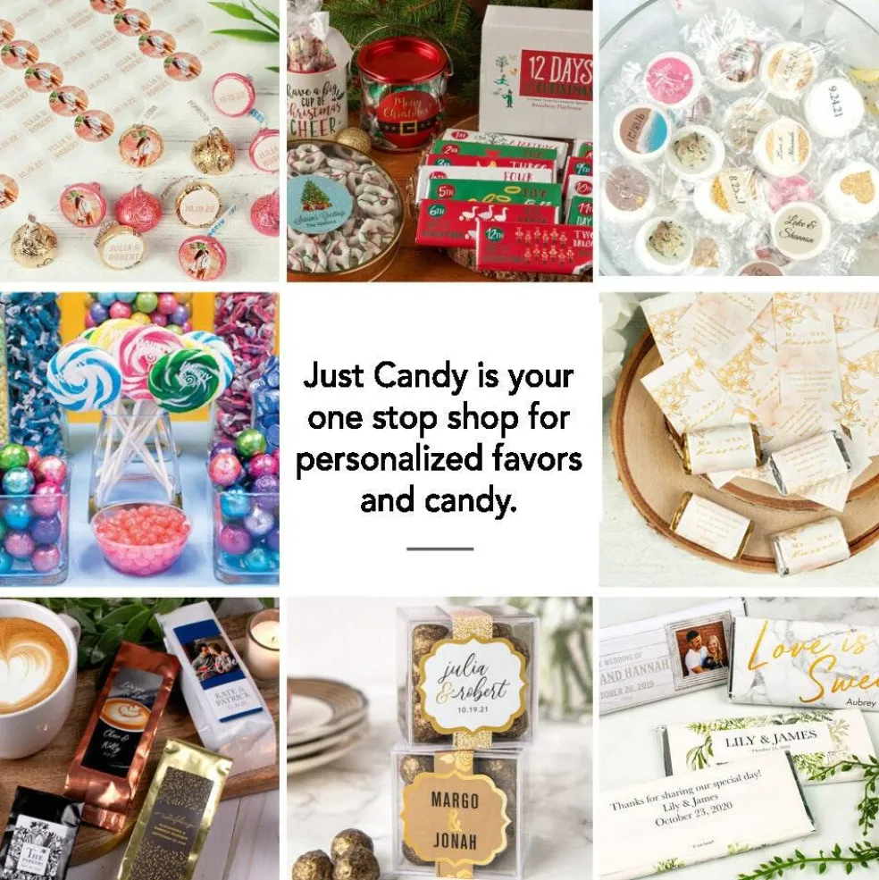 68 Pcs Wedding Candy Hershey's Chocolate Party Favors by Just Candy (20oz) - Rustic Succulent