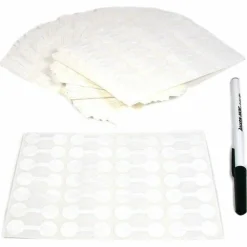 1000 Pcs White Price Tags Stickers 12mm Round Dumbbell Barbell Jewelry Display