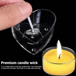 100pcs Wicks with 40pcs Plastic Clear Tea Light Candle Cup Holders set ( 10pcs each )