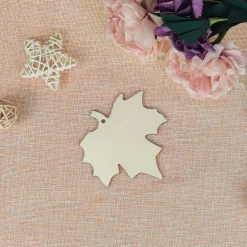 20PCS Wooden Maple Leaf Hanging Ornaments – DIY Unfinished Wood Cutouts with Hemp Rope, Paintable Fall Harvest Tags for Thanksgiving, Halloween, Christmas & Party Decorations