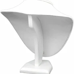 3Pc White Leather Jewelry Necklace Display Bust 8" New