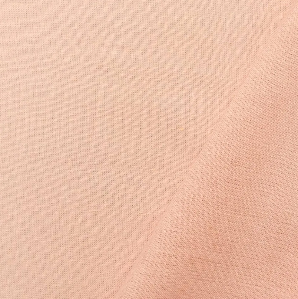 Peach Linen Solid Woven Fabric By the Yard