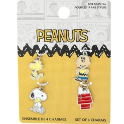 Peanuts® Snoopy & Charlie Brown 4-Piece Enamel Charm Set