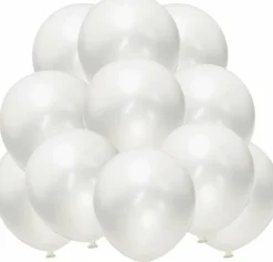Pearl White Latex Balloons 50pcs 12in Matte Party & Wedding Decor