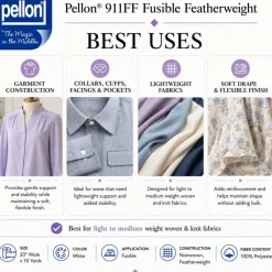 Pellon® 911FF Fusible Featherweight Interfacing – 20" x 10 yard Bolt (White)