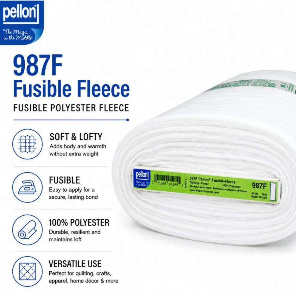Pellon® 987F Fusible Fleece – 45" x 10 yard Bolt (White)