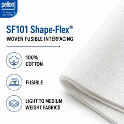 Pellon® SF101 Shape-Flex® Fusible Woven Cotton Interfacing – 20" x 10 Yard Bolt (White)