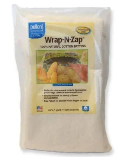 Pellon® Wrap-N-Zap® Microwave Safe 100% Natural Cotton Batting 45" x 1 Yard (PWZ-45)