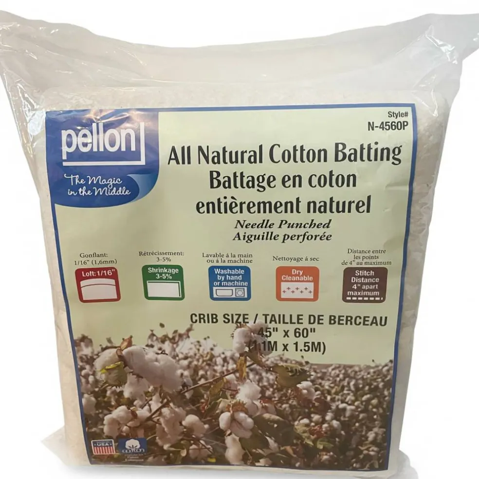 Pellon® 45" x 60" Crib Size All-Natural Cotton Batting