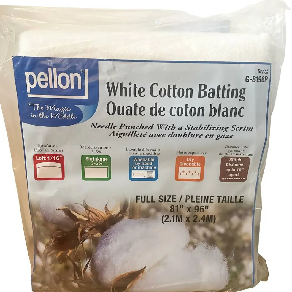 Pellon® 81" x 96" Full Size White Cotton Batting with Scrim