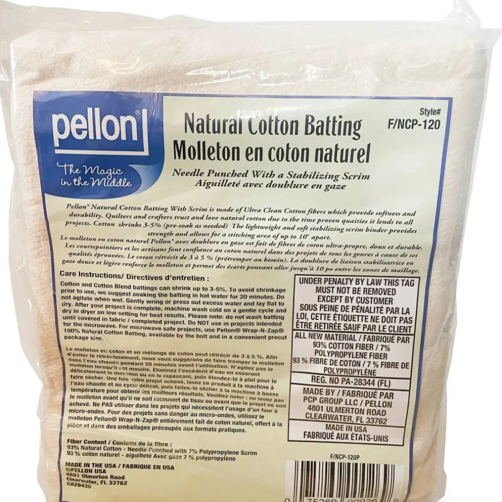 Pellon® 120" x 120" King Size Natural Cotton Batting with Scrim