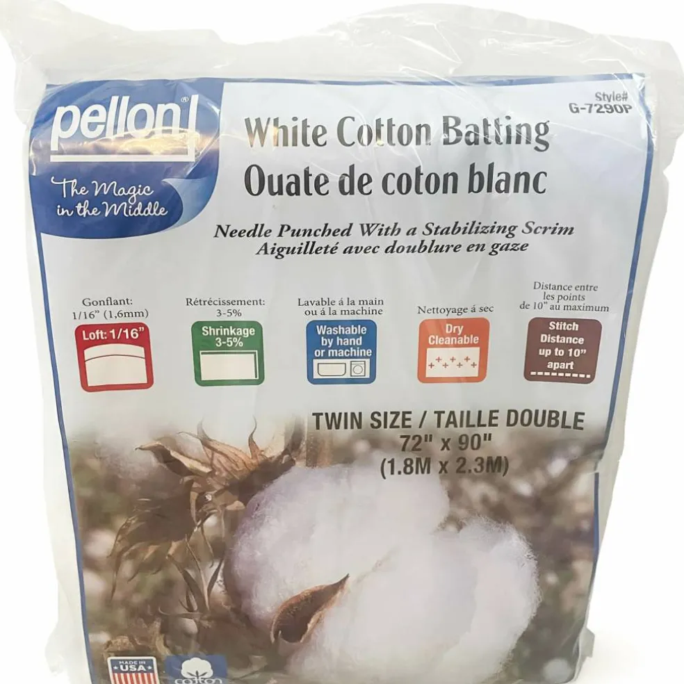 Pellon® 72" x 90" Twin Size White Cotton Batting with Scrim