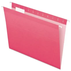 Pendaflex 1/5-Cut Tabs Colored Reinforced Hanging Letter Folders - Pink (25/Box)