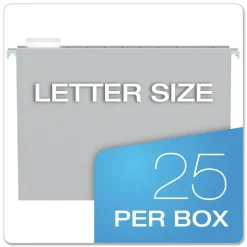Pendaflex 1/5-Cut Tabs Letter Size Colored Hanging Folders - Gray (25/Box)
