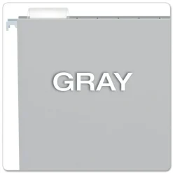 Pendaflex 1/5-Cut Tabs Letter Size Colored Hanging Folders - Gray (25/Box)