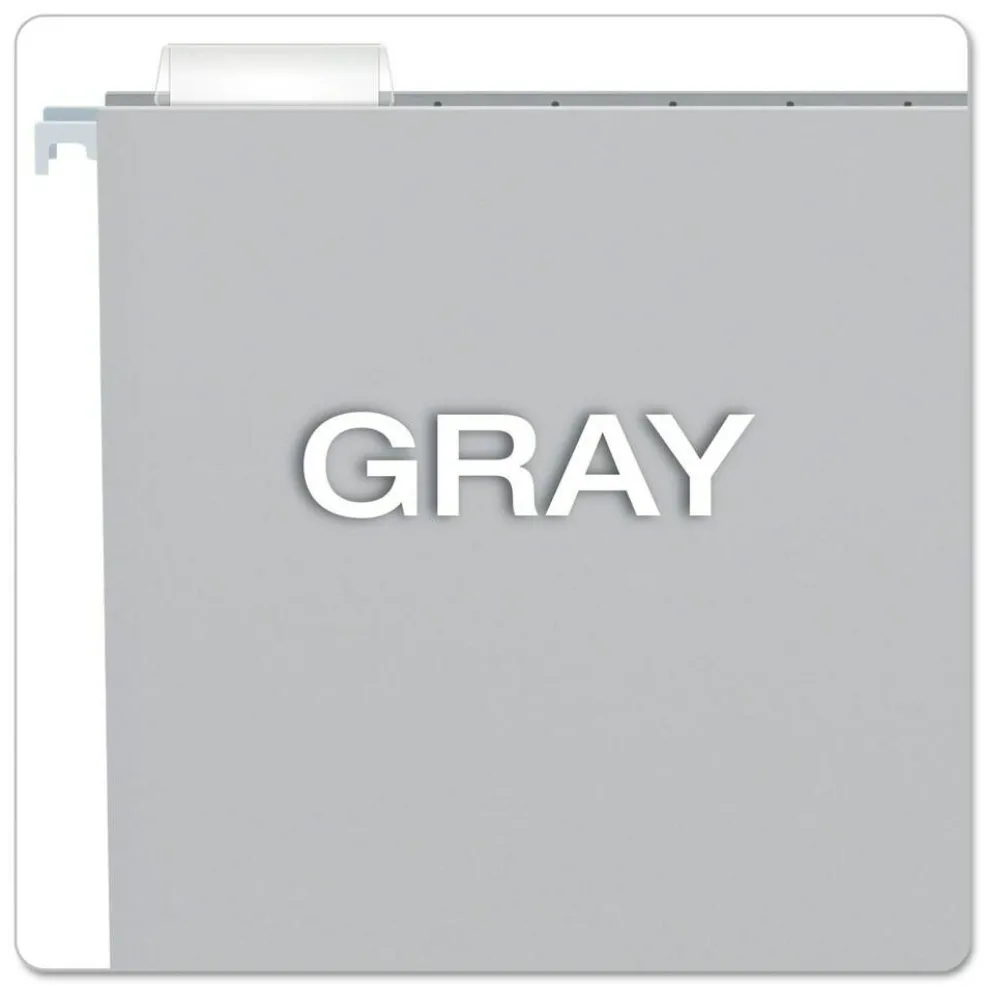 Pendaflex 1/5-Cut Tabs Letter Size Colored Hanging Folders - Gray (25/Box)