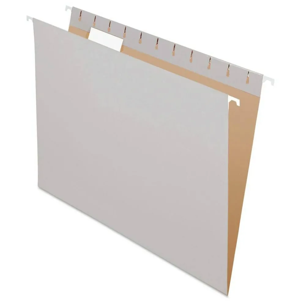 Pendaflex 1/5-Cut Tabs Letter Size Colored Hanging Folders - Gray (25/Box)