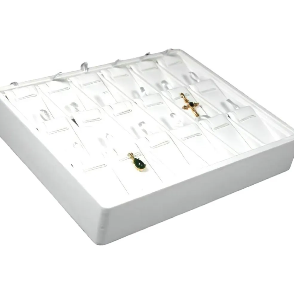 Pendant Necklace Chain Display Leather Showcase Tray