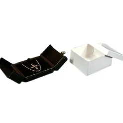 Pendant Snap Lid Gift Box Black Faux Leather 5 5/8" (Only 1 Box)