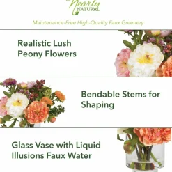 10" Peony Arrangement in Vase