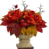 15" Peony & Sedum Arrangement in Decorative Planter