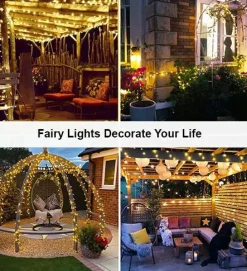 Perfect Holiday 100 LED Copper Wire Solar Fairy Light 32'