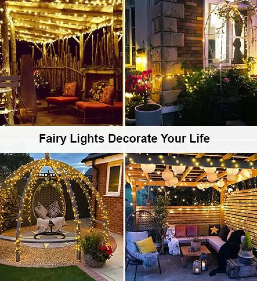 Perfect Holiday 100 LED Copper Wire Solar Fairy Light 32'
