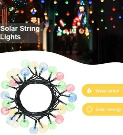 Perfect Holiday 30 LED Solar Bulb String Lights