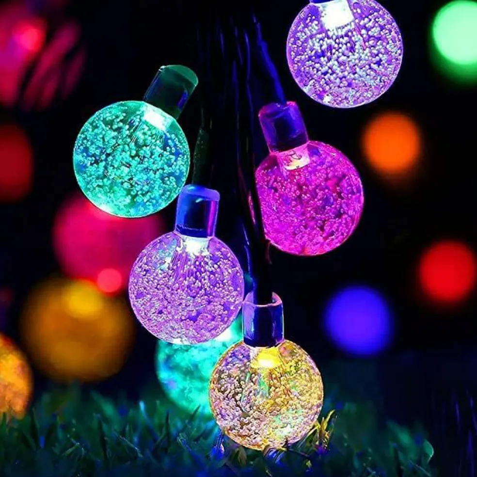 Perfect Holiday 30 LED Solar Bulb String Lights