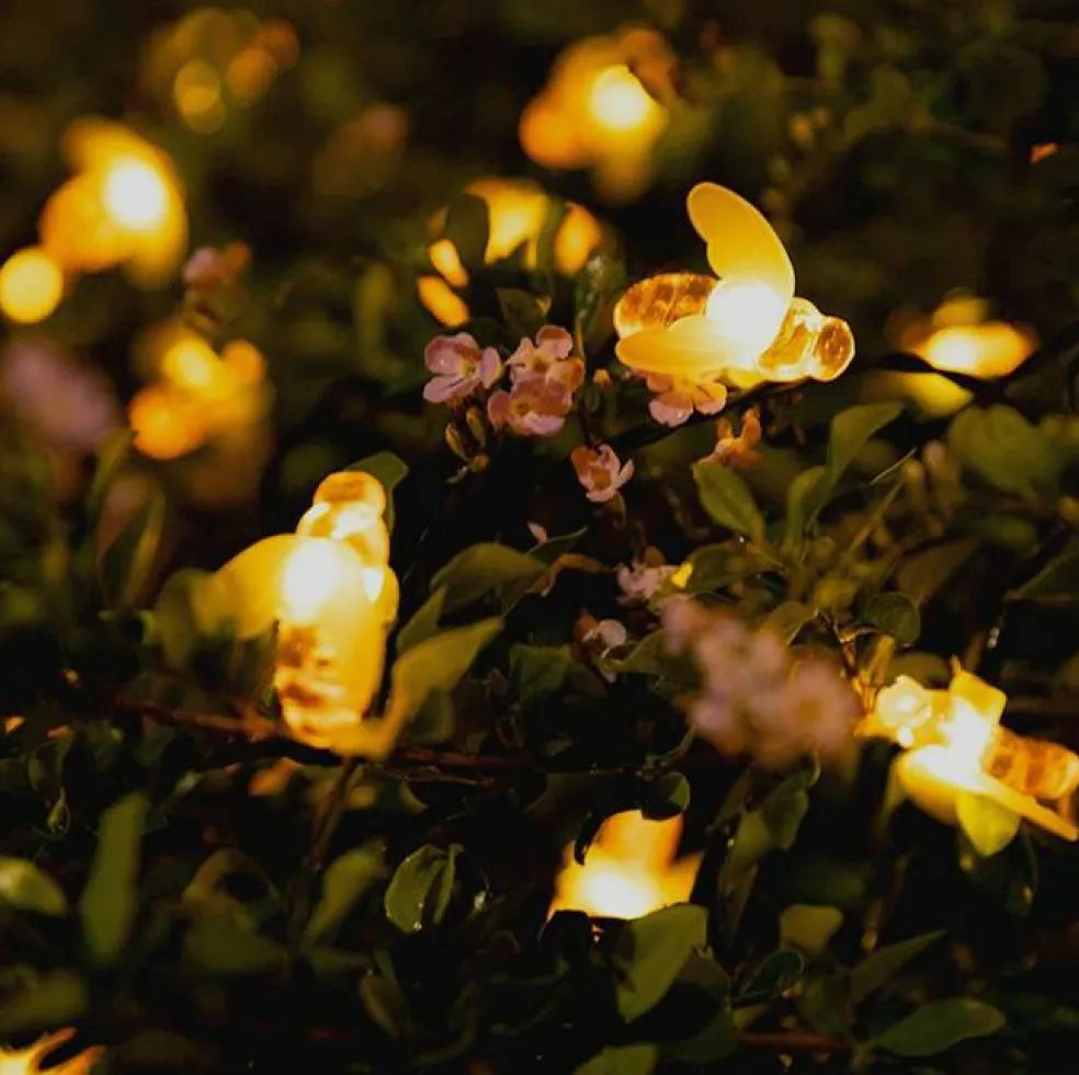 Perfect Holiday LED Solar String Lights - Bee Design