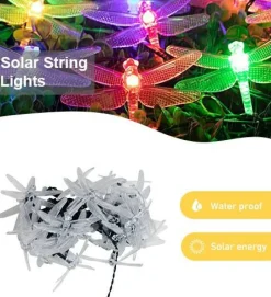 Perfect Holiday 30 LED Solar String Light Dragonfly