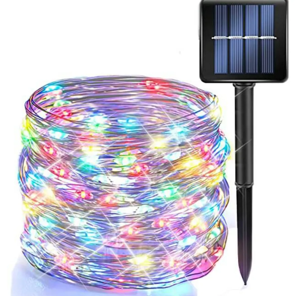 Perfect Holiday Solar Powered 200 LED Copper Wire Fairy Light