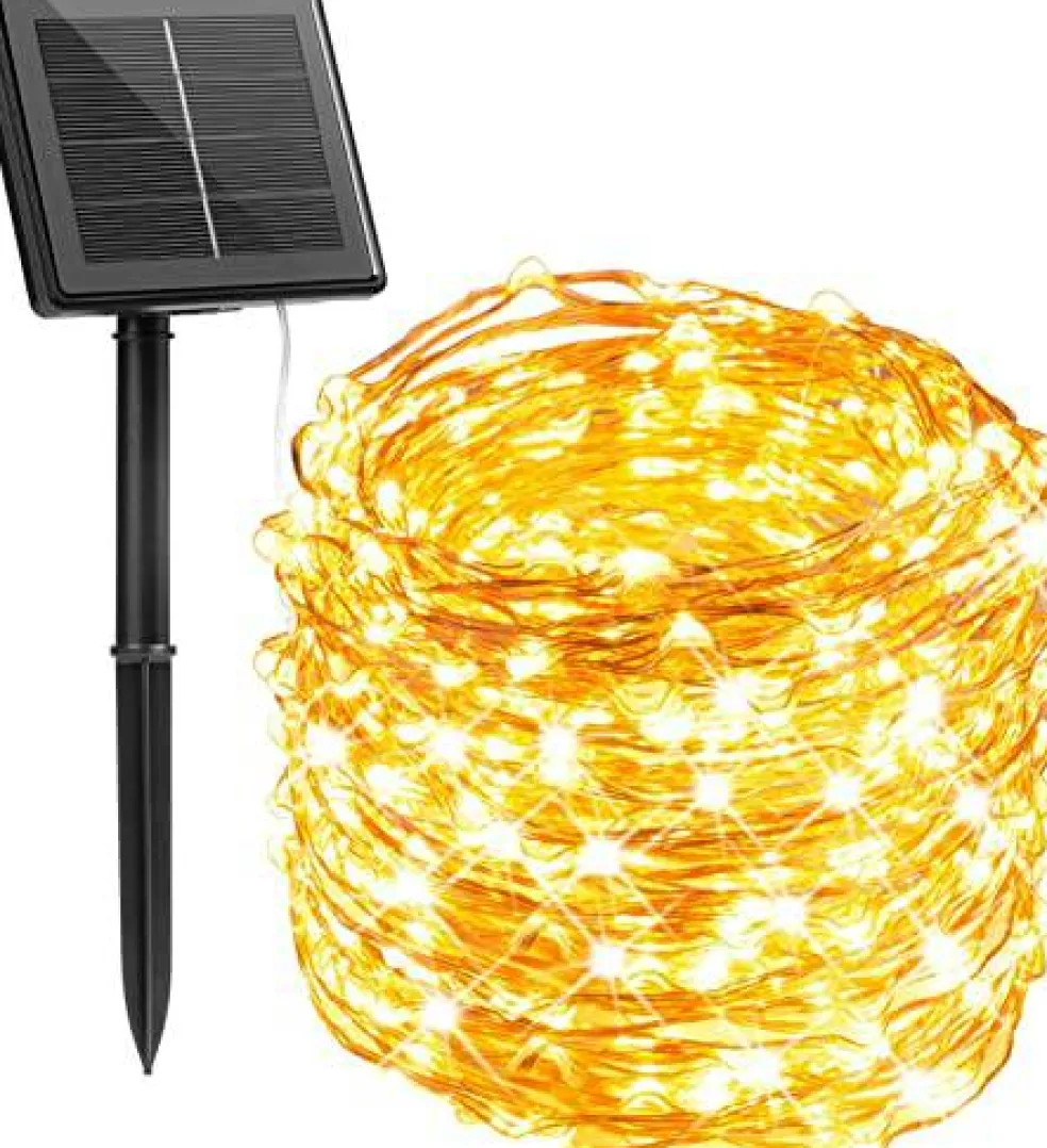 Perfect Holiday Solar Powered 200 LED Copper Wire Fairy Light