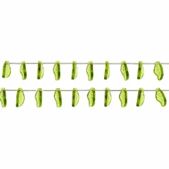 Peridot Green Glass Leaf Beads, 17mm by Bead Landing™