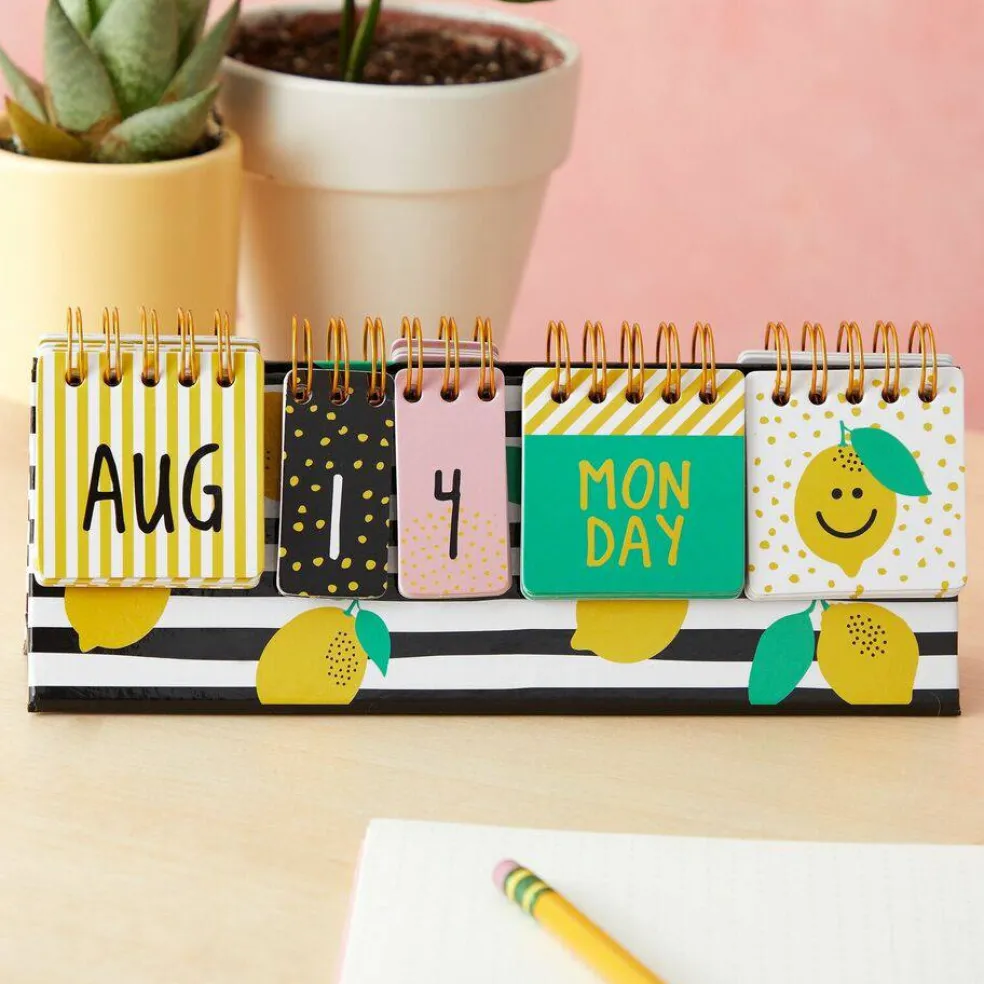 Perpetual Lemon Flip Calendar