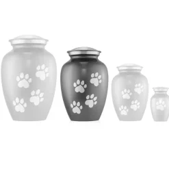 Pet Urn for Dog & Cat Ashes - Cremation Memorial Medium Gray Urn to 70 lbs