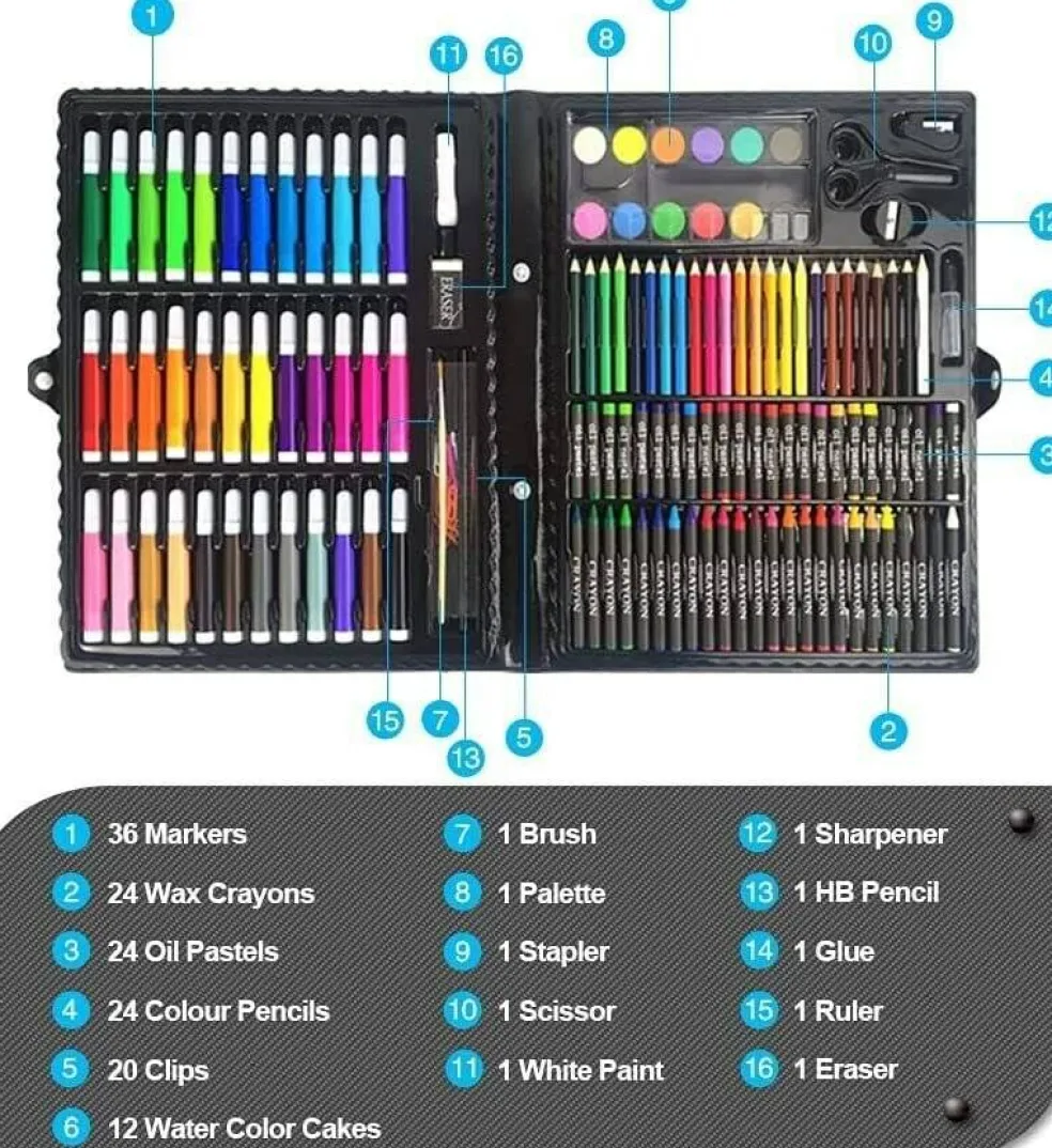 145/150 -Piece Art Drawing Set Kit