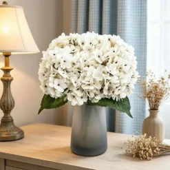 6-Piece Artificial Silk Hydrangea Flowers with Stems for Wedding & Home Décor