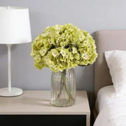 6-Piece Artificial Silk Hydrangea Flowers with Stems for Wedding & Home Décor