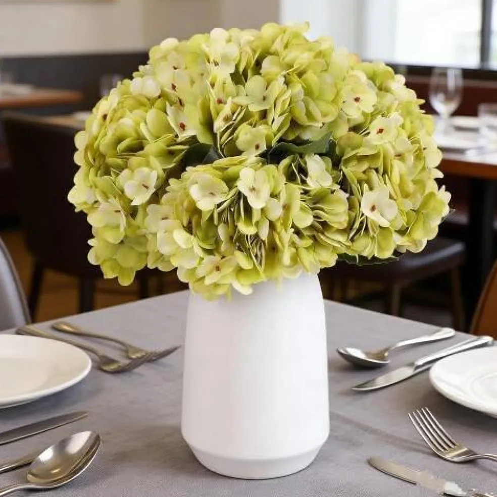 6-Piece Artificial Silk Hydrangea Flowers with Stems for Wedding & Home Décor