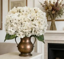 6-Piece Artificial Silk Hydrangea Flowers with Stems for Wedding & Home Décor
