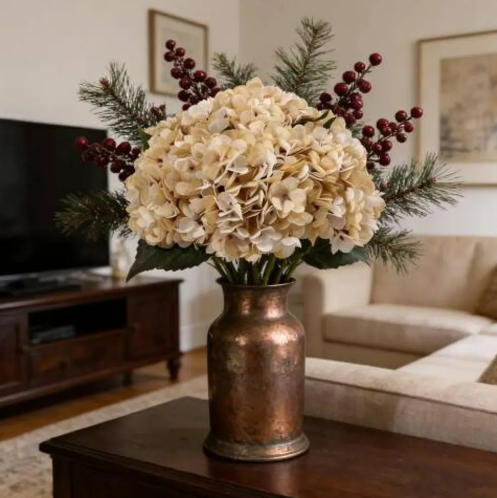 6-Piece Artificial Silk Hydrangea Flowers with Stems for Wedding & Home Décor