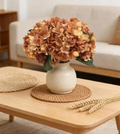 6-Piece Artificial Silk Hydrangea Flowers with Stems for Wedding & Home Décor