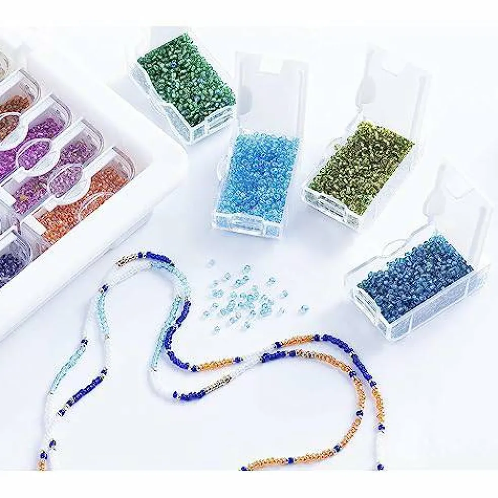 5 Piece Bead Clear Organizing Storage Containers for Small Beads, Crystals, Fasteners, and More, Medium