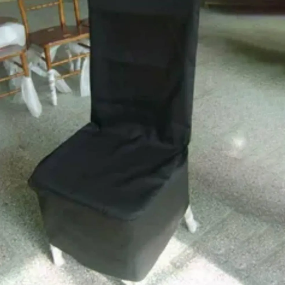 10 Piece Black Dust Cover Set for Chiavari Chairs Protective Polyester Chair Storage Sleeve