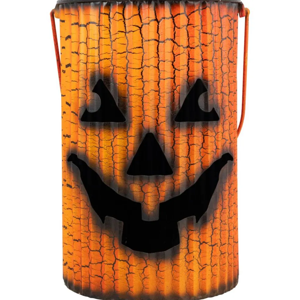 3 Piece Black & Orange Metal Pumpkin Lantern Halloween Decoration Set
