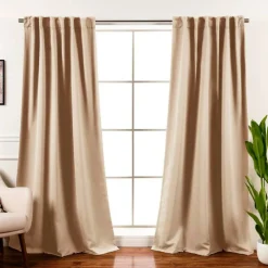 2-Piece Blackout Curtains with Tiebacks and Rod Pocket Design Thermal Insulated and Machine Washable