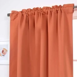 2-Piece Blackout Curtains with Tiebacks and Rod Pocket Design Thermal Insulated and Machine Washable