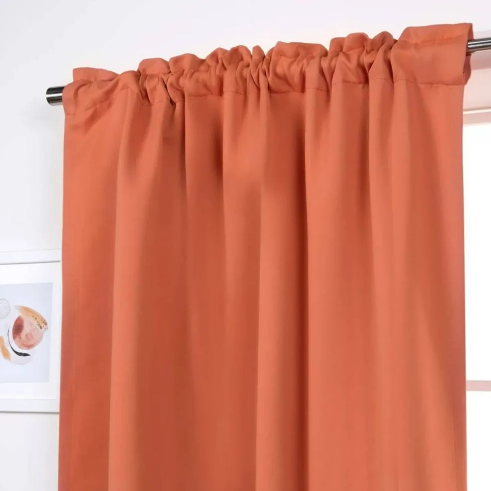 2-Piece Blackout Curtains with Tiebacks and Rod Pocket Design Thermal Insulated and Machine Washable